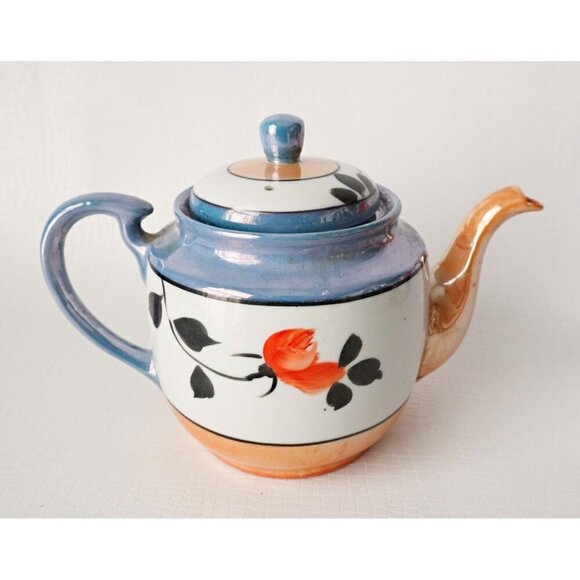 Vintage Luster Ware Teapot Creamer & Sugar With Lid Lusterware - Picture 8 of 8